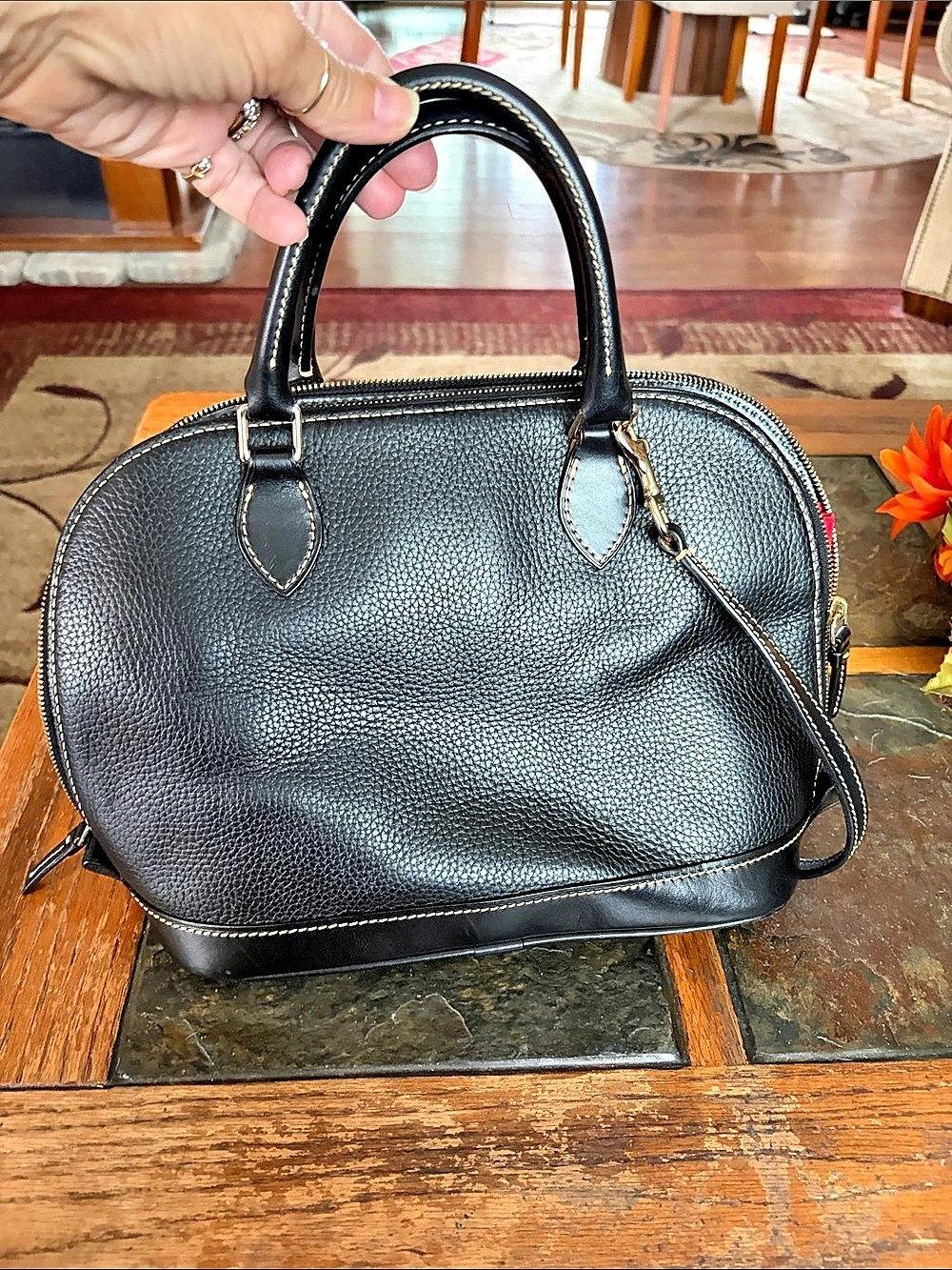 Dooney & Bourke Pebble Grain Zip Satchel Black